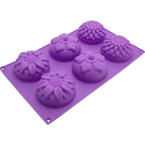 Bakeware Cake Molds Silicone Non-Stick 3D Sunflower Flower Jelly Donuts Pudding Soap Purple Pastry Tools Kitchen accessories