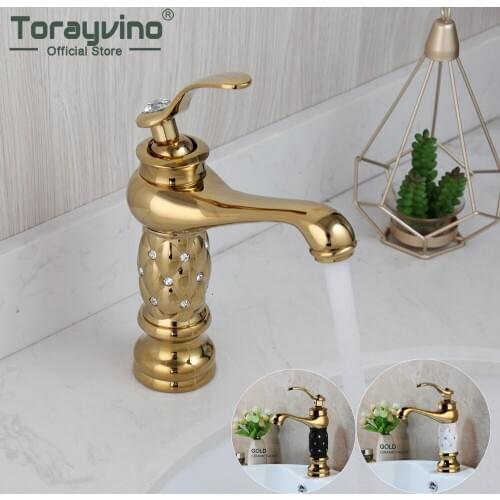 Torayvino 3 Color Choose Bathroom Faucet Single Handle Single Hold Deck Mounted Faucets Basin Sink Cold And Hot Mixer Water Tap