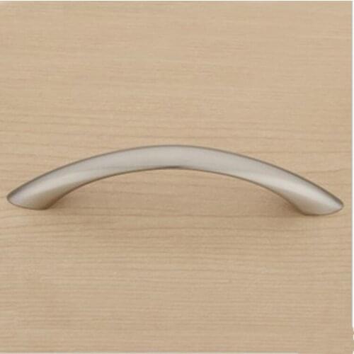 Satin Nickel Modern Simple Kitchen Cabinet Drawer Pull Handle Concealed Closet Door Knob