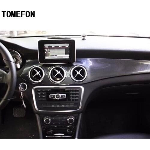 TOMEFON For Benz GLA 2015 2016 2017 Carbon Fiber Style Front Middle Air Vent Console Left Hand Drive Cover Frame Trim