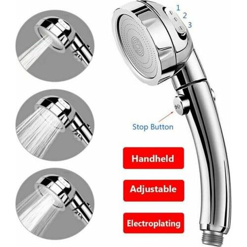 Universal Shower Nozzle One-Button Water Stop High Pressure Rain Bath Shower Water Saving Showerhead Luxury For Bathroom Sprayer
