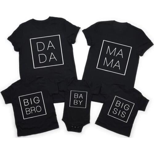 Funny Family Matching Clothes Mama Dada Baby Big Bro Big Sis Matching T-shirt Baby Kids Tees Pregnancy Announcement Gift Shirts