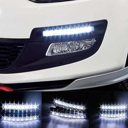2Pcs Car Daytime Running Lights 6 LEDs Car Lamp Auto Fog Light Super Bright Waterproof DC 12V