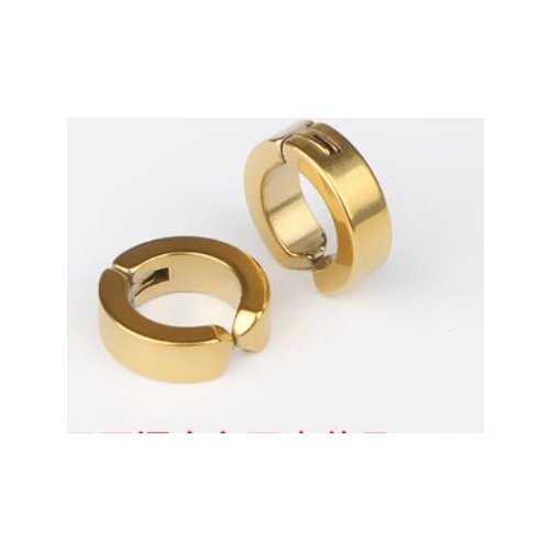 2PC Golden Black two only Korea neutral ear clip magnet have no ear hole punk titanium steel magnet earringsGenuine Selling Huge