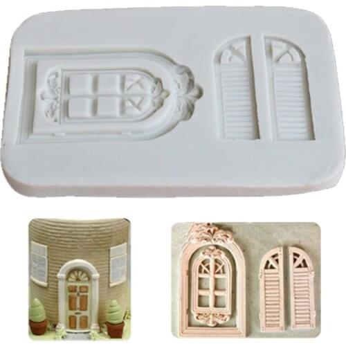 4 Styles Classic Retro Doors UV Resin Silicone Mold Fondant Chocolate Candy Gumpaste Lollipop Crystal Epoxy Soft Clay Bake C371