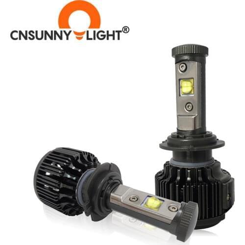 CNSUNNYLIGHT Super Bright E70 H7 LED H11 9005 9006 Bulbs 7200lm No Error Canbus 6000K Car Headlight Fog Light w/ EMC