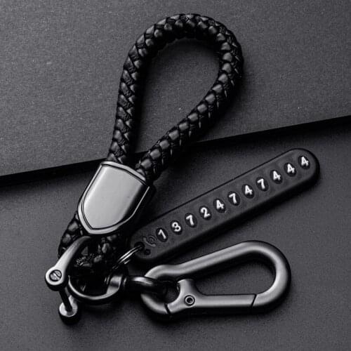 Car keychain male and female high-end key chain simple anti-lost mobile phone number plate DIY pendant key lanyard