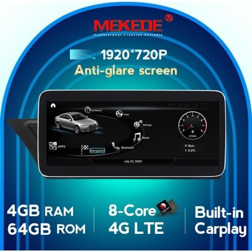 Mekede Android 10.0 Car Multimedia Player For Audi A5 A4L B8 2009-2016 GPS Navigation API29 IPS 1920*720 DSP Wireless Carplay