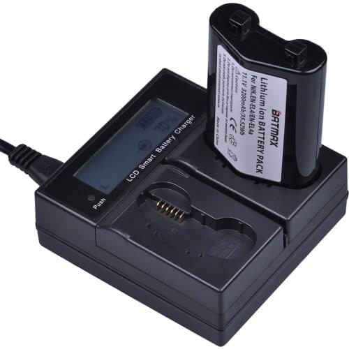 Batmax 1Pc 3200mAh EN-EL4 EN-EL4a Camera Battery+Rapid LCD Dual Charger for Nikon D2H D2Hs D2X D2Xs D3 D3S F6 MH-21 Cameras