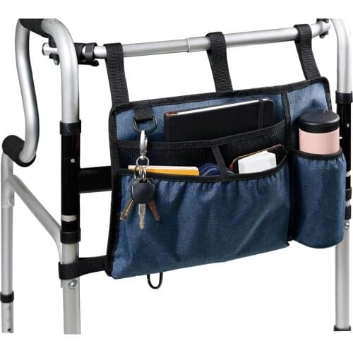 Wheelchair Side Bag for Back Wheelchair Storage Bag Pouch Fits Most Bed Rail Scooters Walker Power & Manual Electric Wheelchair