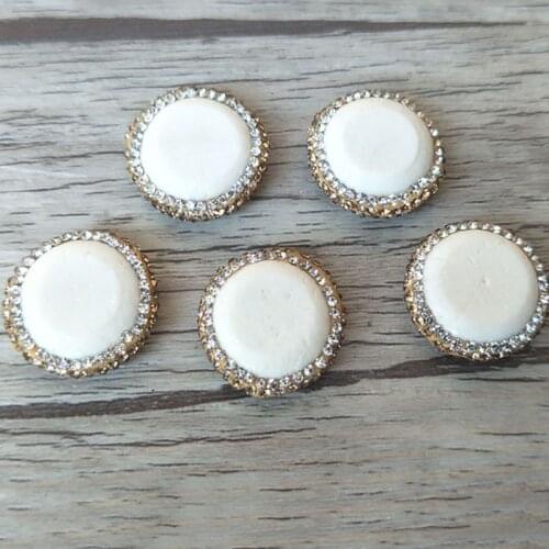 10Pcs nature white stone beads pave cz rhinestone connector spacer bead for DIY Making Bracelet necklace Jewelry Finding BD203