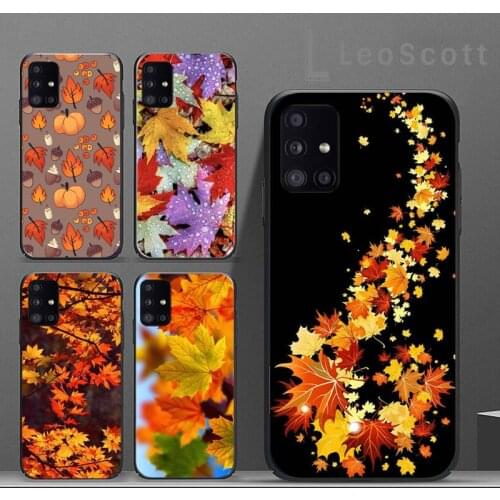 Autumn leaves fall fox pumpkin Halloween Splendid Phone Case For Samsung A32 A51 A52 A71 A50 A12 A21S S10 S20 S21 Plus Fe Ultra