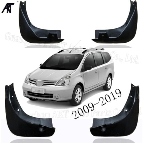 Black Front &Rear Mud Fender Flaps Splash Guard Mudflaps Mudguard Cover Trim For Tnissan Nissan Livina 2009-2019 Mud Flap 4pcs