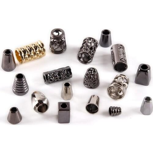 DIY Sewing Silver Metal Bell Stopper Cord Ends Lock Cap Rope Hanging Buckle Single Eye Hole Garment Accessories 100pc/lot