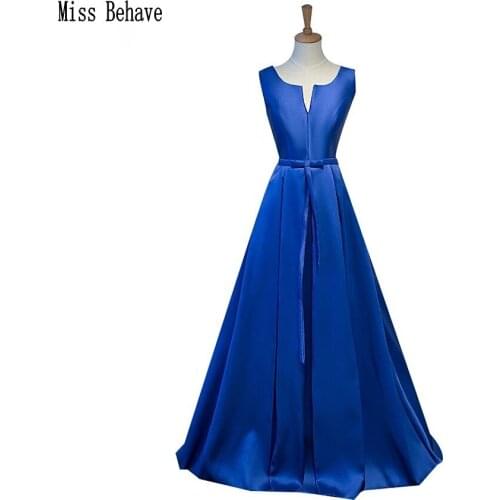 DD JYOY Satin Long Prom Dress 2020 Simple Style Sweep Train Elegant Long Formal Dress Evening Gown Party Women Wear Lcae Up Back