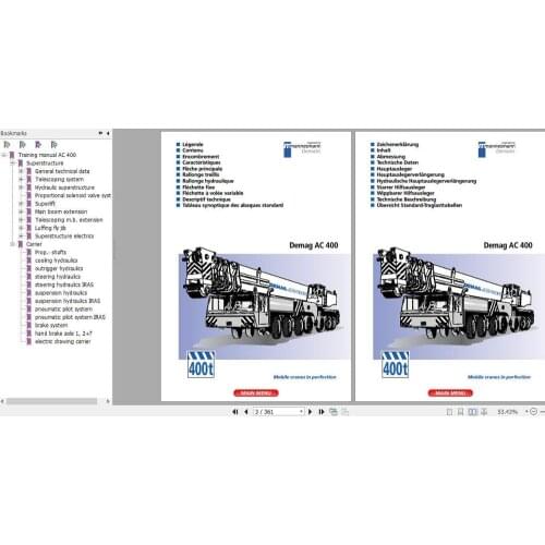 For Terex Demag Crane Full Model Service Technical Training Manual, Diagram And Operation Manual