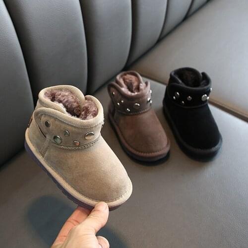 DOGEEK 2020 Winter Kids Fashion Snow Short Boots Thick Child Casual Sport Shoes Warm Plush Soft Girls Boots Winter Ski Boot