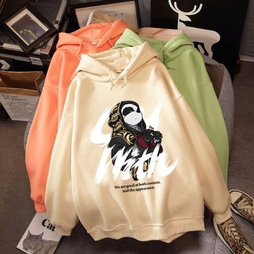 Harajuku Hoodie Pullover Women Retro Grunge Sweatshirt Panda Cartoon Winter Warm Hoodies Fashion Trend Street Hoodies Cool Man
