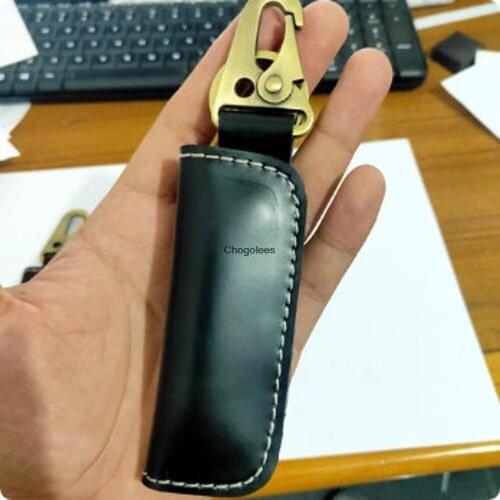 Genuine Leather Vehicle Registration Card Wallet Key Chain