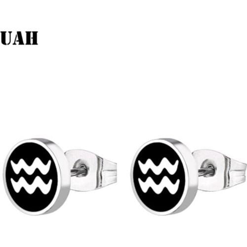 UAH 1pair Fashion Punk Cool Black Titanium steel Mens Ear Jewelry Studs Earring Freeshipping