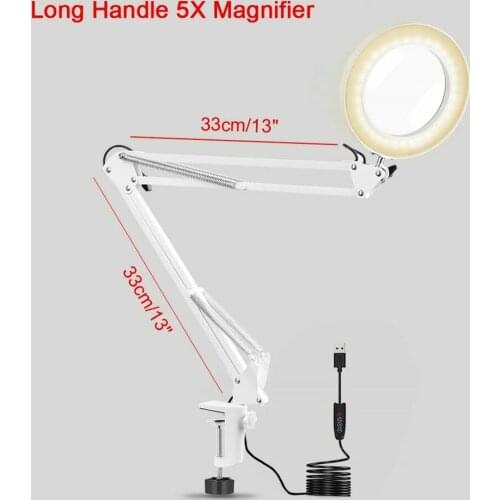 Tabletop Magnifier Glass 5X Magnifying Lens Lamp Desk Light for Jewelry Repair