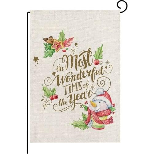 New Christmas Garden Flag Most Wonderful Time of the Year Yard Flags Double-Sided Print Rustic Winter New Year Seasonal Outdoor