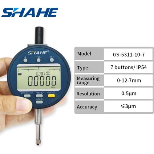 SHAHE High Accuracy 0.003 mm Digital Dial Indicator Resolution 0.0005 mm Indicator Measurement Instrument Gauge Tool