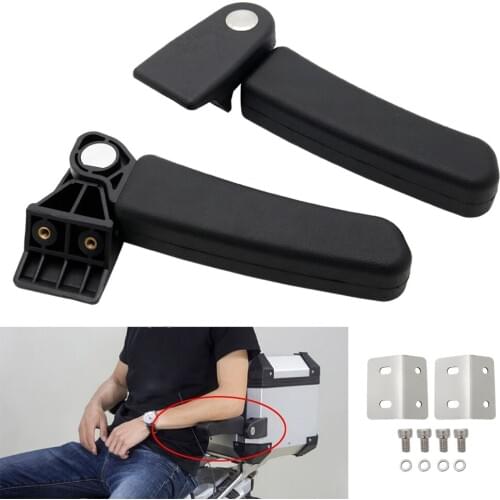 Motorcycle Passenger Armrest ABS Passenger Rear Folding Top Case Box Rear Seat Armrest Kit for BMW Yamaha Universal Motor