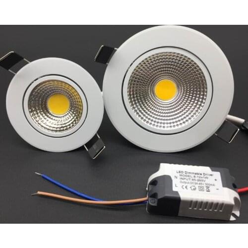 Dimmable Led downlight light COB Ceiling Spot Light 5W 7W 9W 12W 85-265V ceiling recessed Lights Indoor Lighting