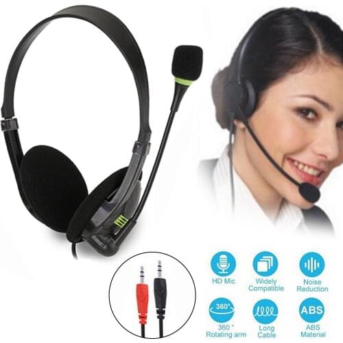 Vococal Wire Headset Headphones with Microphone for Office Business Center Online Teaching Meeting Conference Calls 3.5mm Ports