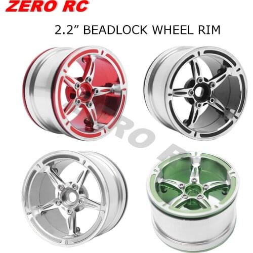 4Pcs RC 1/10 Truck Aluminum 5-Spoke 2.2" BEADLOCK WHEEL For Rock Crawler Axial Wraith Scx10 Wrangler RR10 TRX-4