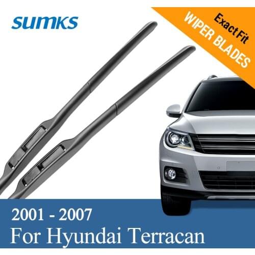 SUMKS Wiper Blades for Hyundai Terracan 22"&20" Fit Hook Arms 2001 2002 2003 2004 2005 2006 2007