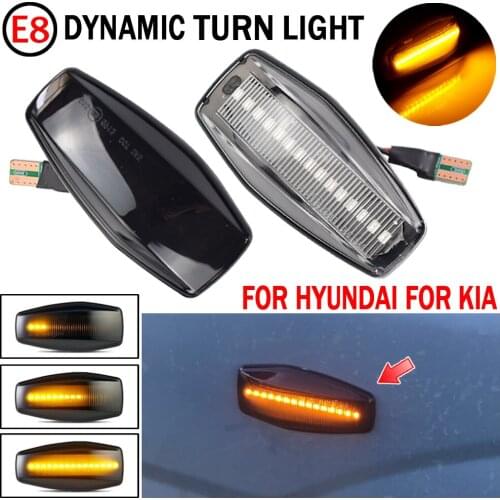 2pcs For Hyundai i10 Getz Elantra XG Tucson Terracan Coupe Trajet Matrix Accent Led Dynamic Side Marker Turn Signal Light