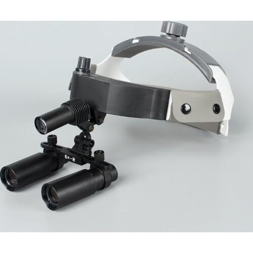 Magnifier 6X Medical Surgical Binocular Magnifying Glass with High-concentration LED Headlight Portable Magnifying Glass