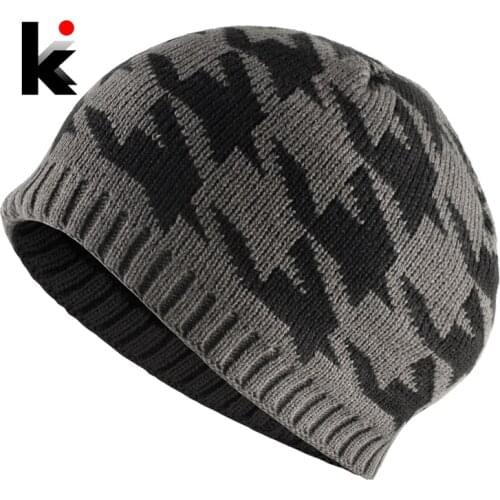 Knitted Colorful Beanies Men Winter Outdoor Casual Sport Skullies Beanies Mens Knit Thick Double layer Hats Boys Ski Gorras Hat