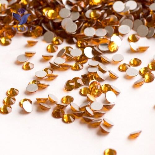 YANRUO 2058NoHF SS20 4.6-4.8mm Topaz Rhinestone Applique Crystal Stones and Crystals Diamond Embroidery Non Hot Fix Dresses