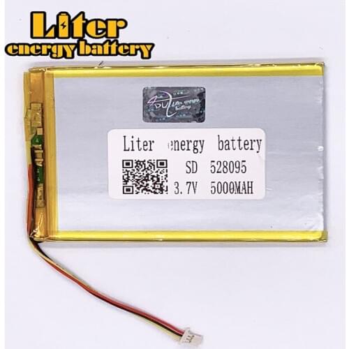 1.0mm - 3P plug 528095 5000mah 3.7V 7 inch 8 inch tablet pc for lithium polymer battery