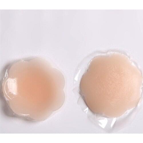 1Pair Invisible Reusable heart plum Self Adhesive Silicone Bra Pasties Chest Stickers Petal Round Shape Pasties Nipple Cover