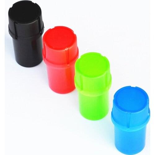 1Pcs 2 in1 Plastic Tobacco Grinder&Container Herb Can Storage Case Tank for Smoke Spice Crusher Hand Muller Cigarette