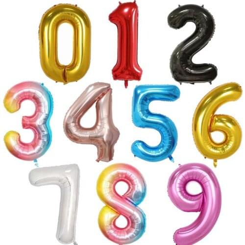 1Pcs 40 Inch Rose Gold Silver Color Number 0 9 Foil Balloons Helium Happy Birthday Party Decorations Kids Toy Figures Supplies