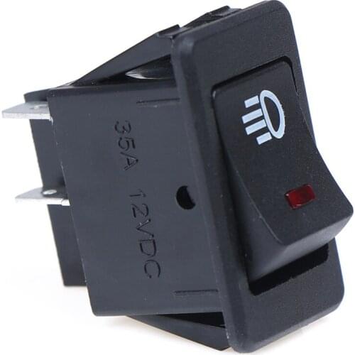 1PC DC 12V 35A Universal Car Red LED Fog Light Rocker Switch Dash Dashboard 4Pin Fog Light Switch