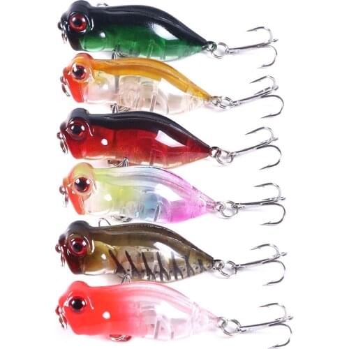 1Pcs 4cm 4g Popper Fishing Lure Hard Artificial Bait Topwater with 8 Treble Hooks Carp Fishing Lures Wobbler Crankbait Pesca