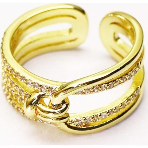 10 Pcs New design metal rings Zircon rings fashion Open rings jewelry Rings jewelry rings Gold color rings women Rings51339