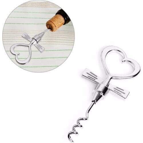 100pcs Love Heart Opener Stopper Stainless Steel Bottle Wine Openers Corkscrew for party gift bar