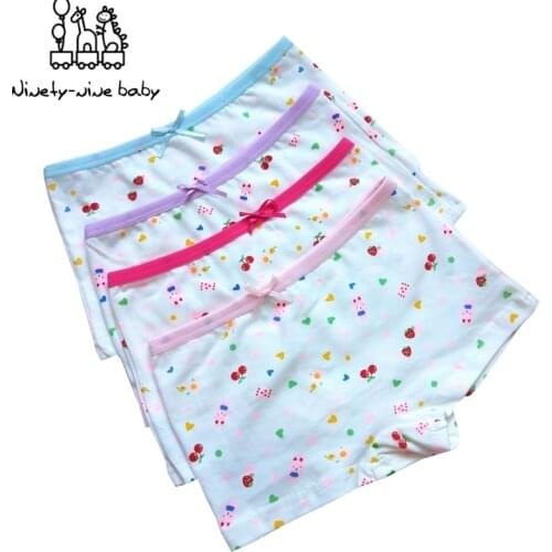 12pcs/pack Girls Cotton Panties Children Breathable & Comfortable Underwear Kids Lovely Cartoon Printing Underpants for Girls