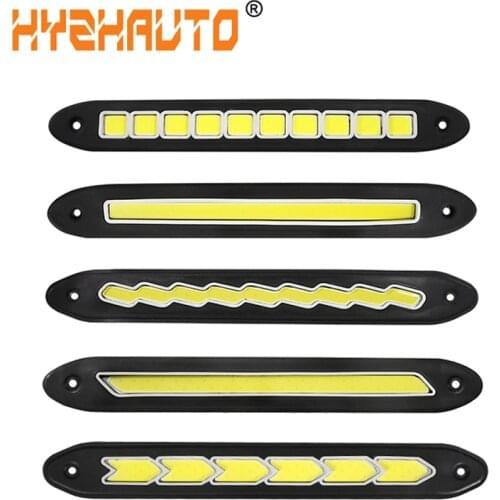 HYZHAUTO 2Pcs Flexible Car LED Daytime Running Light Strip High Power COB DRL Fog Lights Driving Lamp Waterproof White 12V