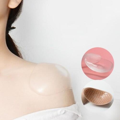2 piece/set Soft Anti-Slip Shoulder Pads Invisible Breathable silicone shoulder pad Sticky pad for Shoulder slip height Enhancer