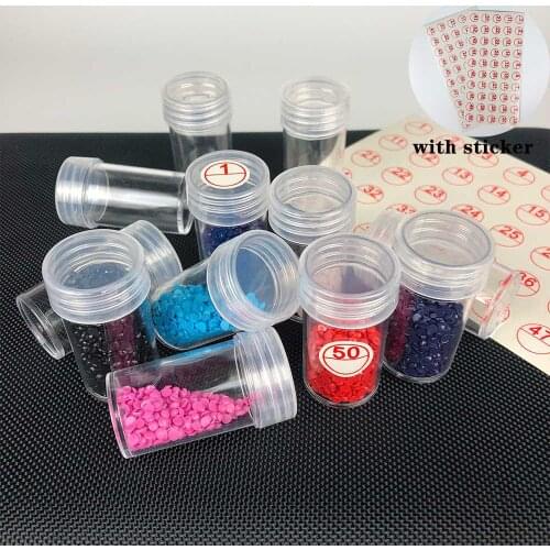 30/60/90/120 Bottles Diamond Painting Accessories Container Bottles Diamond Painting Tools Crystal Bead Storage jar