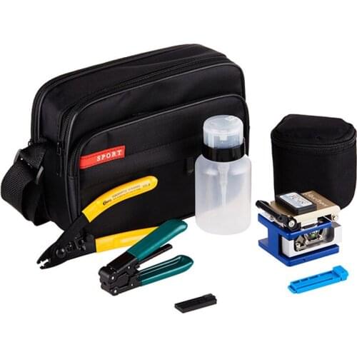 7 In 1 FTTH Fiber Optic Splice Tool Kits Fiber Optic Tool FTTH Splice Fibre Stripper + Fiber Cleaver and Tools Bag Kit High Qual