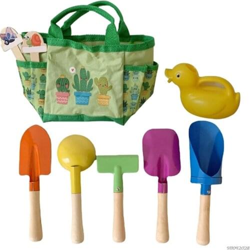 9Pcs Garden Toys for Children Garden Tools Gardening Gloves Kids Garden Tool Bag Shovel Rake Spade Apron Garden Tool wholesales